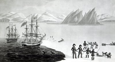 First Communication with the Natives of Prince Regents Bay, 1818 by English School